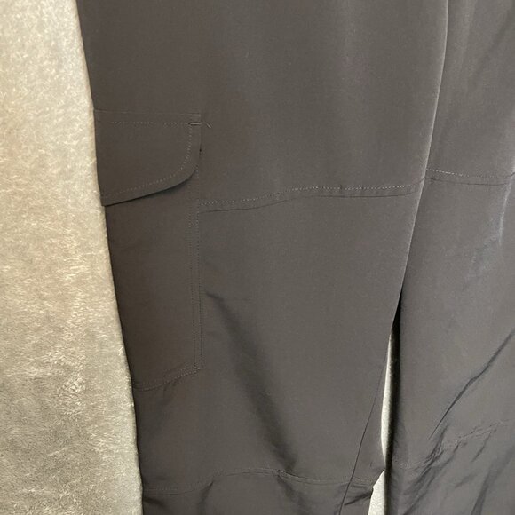 Chaps Women Activewear High Rise Wide Leg Straight Cropped Cargo Pants 12 Black - Picture 4 of 10